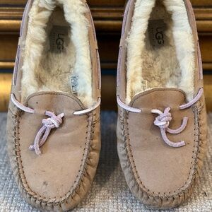 UGG Chestnut Suede Moccasins with Cream Lining